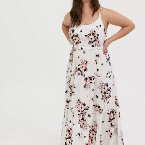 Torrid Floral Maxi Dress - White and Pink